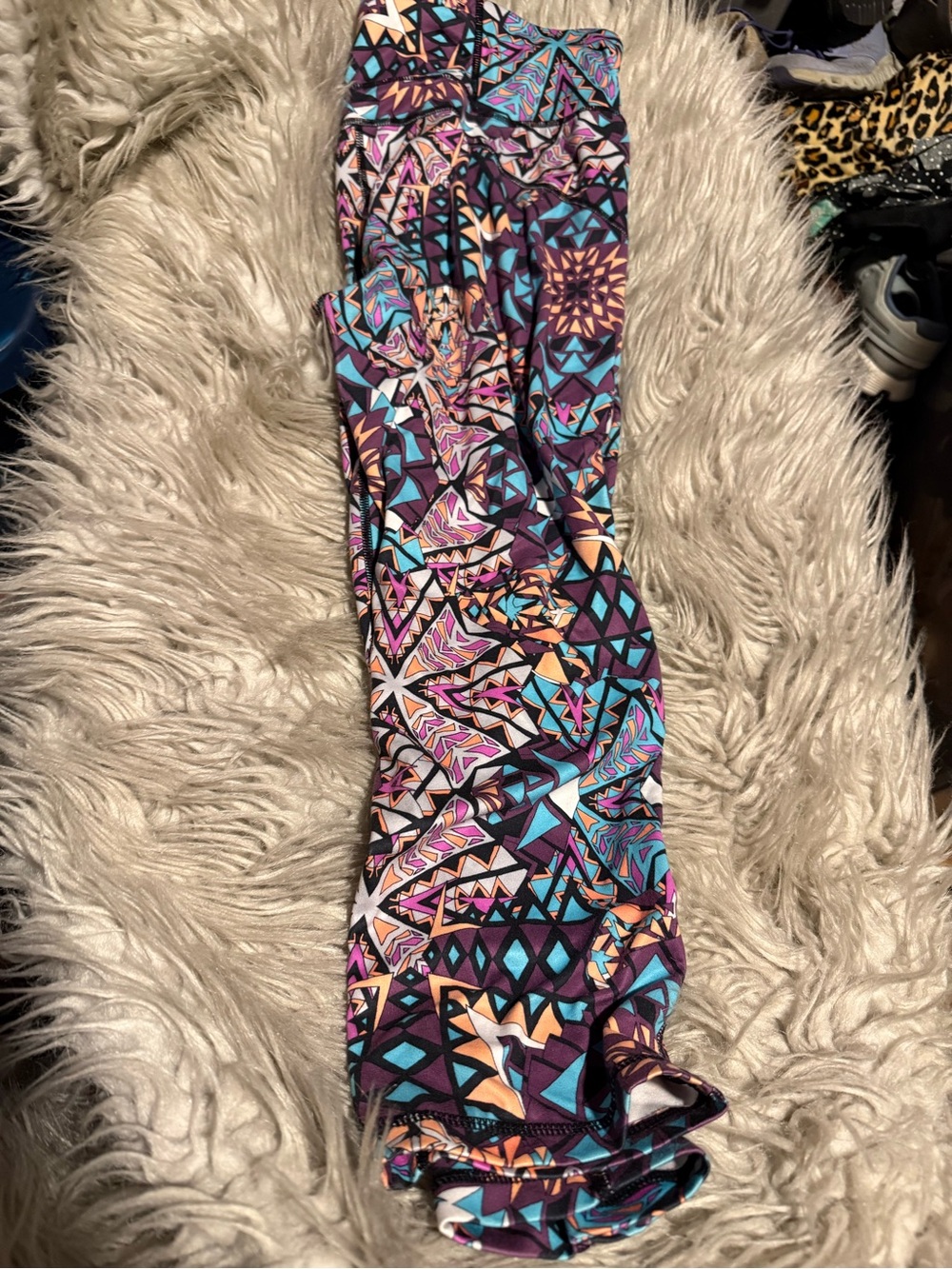 Sweaty Betty Purple, Teal & Orange Geometric Leggings